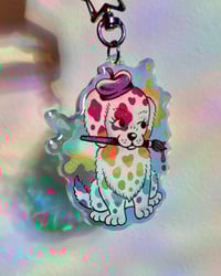 Image 3 of Rainbow Puppy Keychain