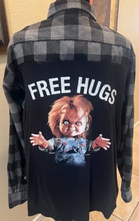 Vintage Gray/Black Flannel Shirt Chucky Hugs