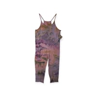 Image 1 of S/M Cotton Blend Knit Pocket Jumpsuit in Muted Watercolor Ice Dye