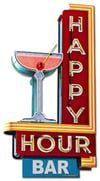 Vintage Happy Hour Bar Sign -15 X 28