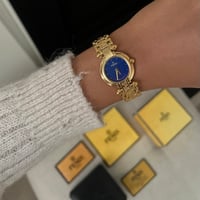 Image 3 of AUTHENTIC * RARE Vintage Fendi Blue Dial 18k Gold - With original box🌟
