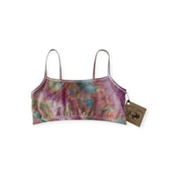 Image 1 of S (34) Cotton-Blend Strappy Bralette in Muted Warm Ice Dye