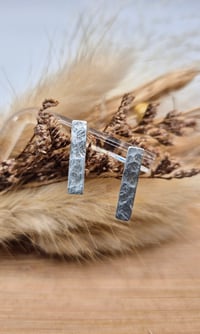 Image 1 of Hammered bar stud earrings 