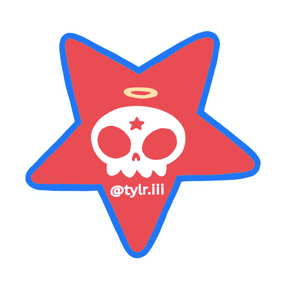 Image of “SKULLY STARS” Sticker (Red&Blue)