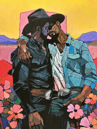 Image 5 of Kiss Me Cowboy - Hand Embellished Artist Proof