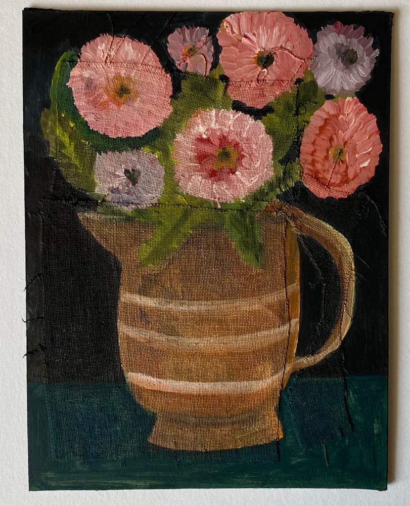 Image of Flowers for a cottage table - still life painting