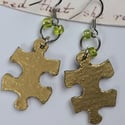 Puzzle Piece Earrings Floral 2