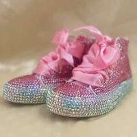 Image 3 of Toddler Girl Bling Crystals Canvas Kids Shoes