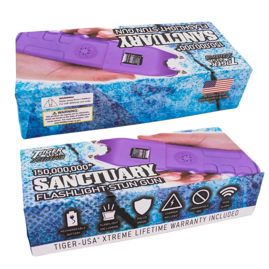 Image of  Santuary Stun Gun with Flashlight and Alarm (Purple)