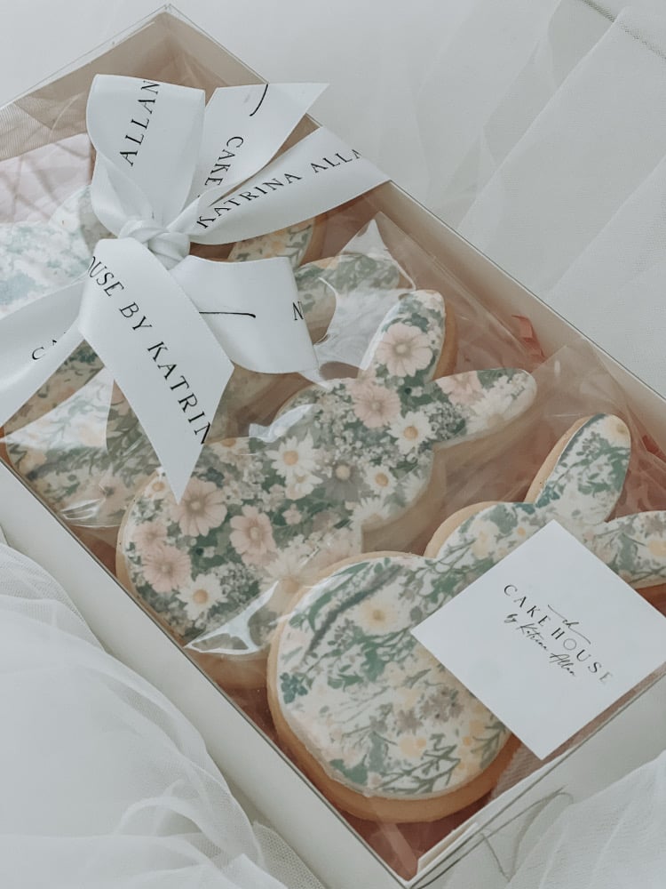 Image of Floral Bunny cookies-BOXED