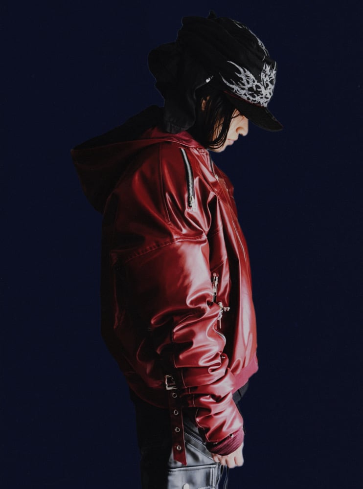 SS25 'Scherzo' Red Leather Bomber Jacket | INSAIN.WORLDWIDE
