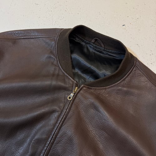 Image of 2000s Leather Bomber Jacket, Size XL - XXL