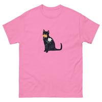 Image 1 of MY CAT LOVES TO SMELL FLOWERS T-SHIRT