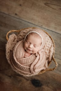 Image 1 of Blush Airy Bonnet With Lace Brim 