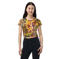 Image 1 of Creating Joy - Maximalist Art - All-Over Print Crop Tee - Botanical Collage 