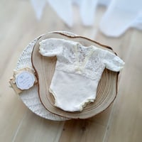 Image 2 of Photo props | newborn romper - Sophia - ecru