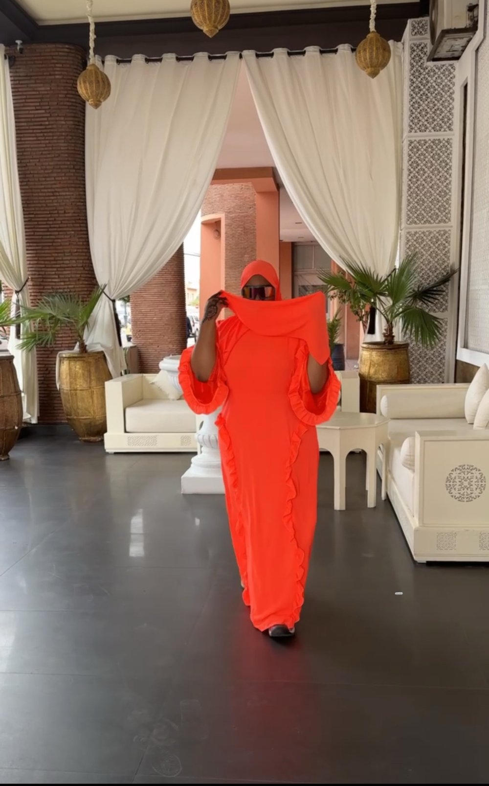 Image of Nova Kaftan Dress Orange/Yellow