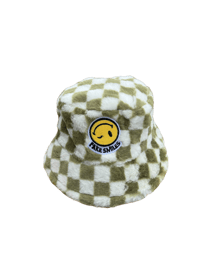 Green checkered bucket hat 