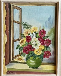 Image 3 of Folky Floral Oil on Board