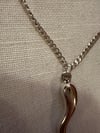 MEDIUM vintage sterling silver Italian cornicello good luck horn