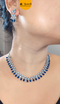Image 11 of Usha- Simple yet Beautiful American Diamond Necklace Set