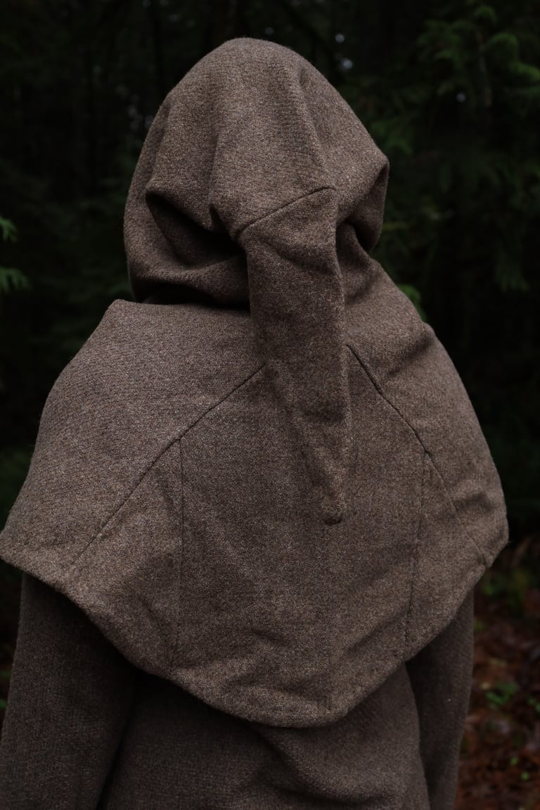 Medieval Hood - Midweight Brown Twill Image 4