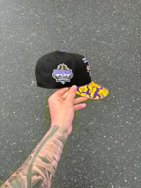 Image 5 of PURPLE VISOR BLACK OHTANI LOS ANGELES CUSTOM FITTED CAP