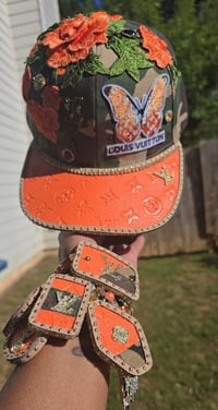Image 1 of Orange Camo Hat &  4 Stack bracelet stack