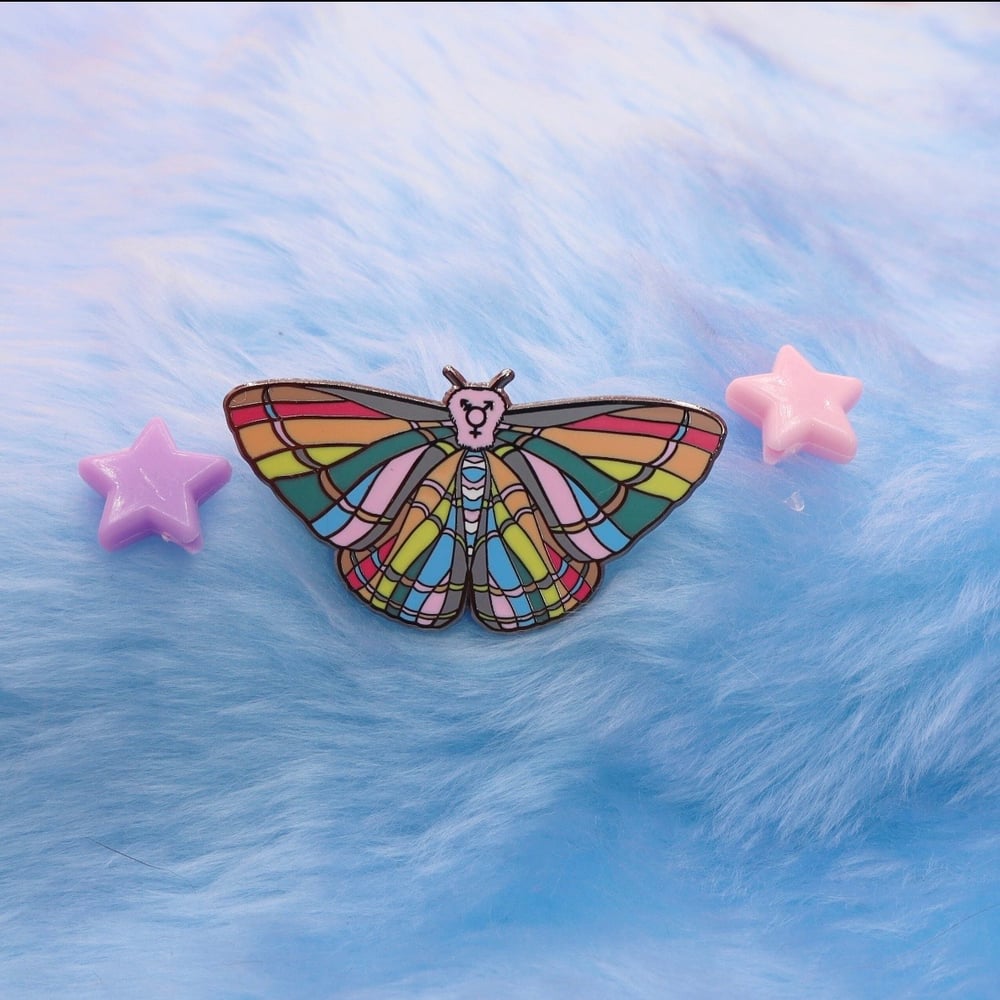 Image of Pride Moth Enamel Pin