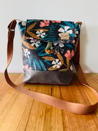 Image 1 of Fabric Shoulder Bag - Blue/Rust/Pink Shades