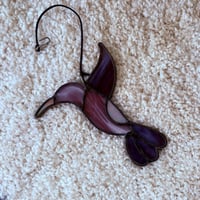Image 2 of Violet Hummingbird – Stained Glass Suncatcher