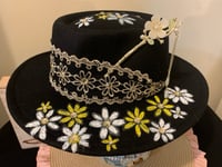 Image 2 of "Every Good and Perfect Thing" Hand-Burned Narrow Brim Pork Pie Hat