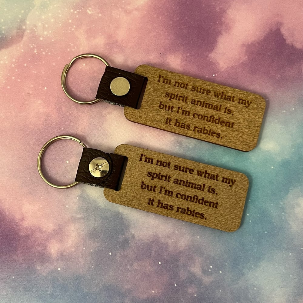 Image of Spirit Animal Wood Keychain