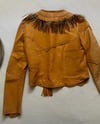 early 1970s leather and feather crop jacket