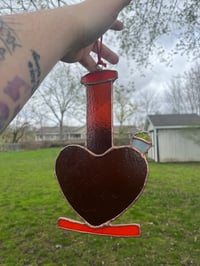 Image 5 of Stained Glass Heart Bong hanging (multiple)