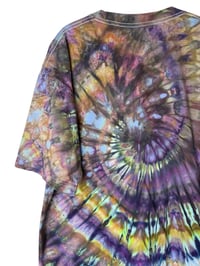 Image 8 of XXL Adult Combed Cotton Tee in Earthy Cool Spiral Ice Dye