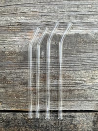 Image 1 of Clear Glass Bent Straw 