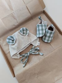 Image 1 of Little Bear Bonnet and Booties Set