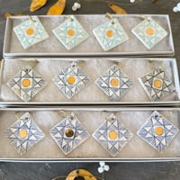 Image 1 of Set Of 4 Quilt Square Decorations (Various Colour Options)