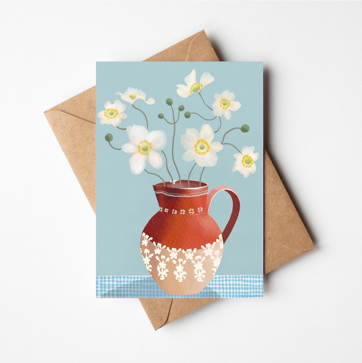 Anemones in Daisy Jug Print & Card
