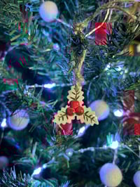 Image 7 of Holly decorations set of 2