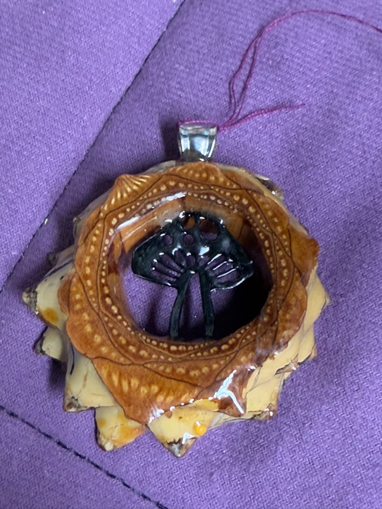 Image of Mushroom Pinecone Charm | Handmade PNW Resin Jewelry | #112