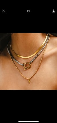 Image 2 of  Silver Horse Shoe Necklace - Mixed Metal 