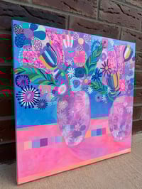 Image 1 of 🌸 M O T H E R S  D A Y  D R O P ✨ Original Painting Wildflowers Vases - 46 x 46cms  copy