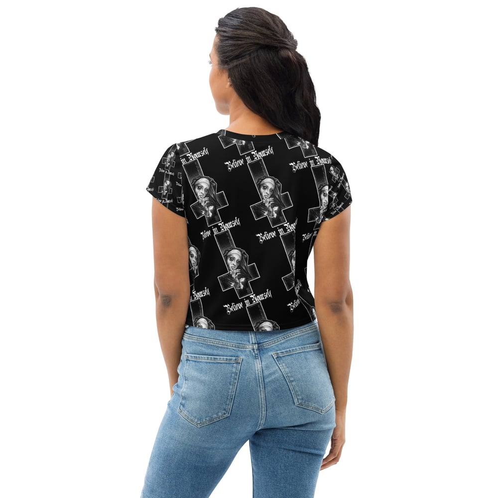 Believe - All-Over Print Crop Tee