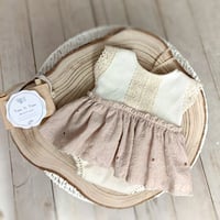 Image 1 of Newborn body-dress - Mathilde - neutral beige| photo props