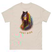 Image 6 of Just Ride Horse Lover Unisex T-Shirt – Colorful Equestrian Graphic Tee