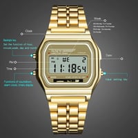 Image 3 of Steel Strap Watches Women Watch Men Business Clock Multifunction LED Digtal Sports Wrist Watch Elect