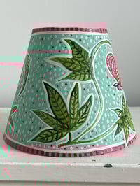 Image 2 of "Pomegranate" - Hand Painted Decorative Fabric Shade for a Table Lamp