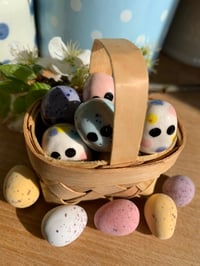 Image 3 of Speckled Pastel Polka Dot Mini Egg Guys (Big) Standing Decoraton